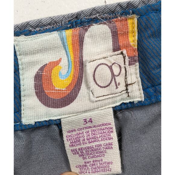 Ocean Pacific OP Mens 34 Cargo Shorts Utility Pockets Checkered Grid Pattern - Picture 2 of 15